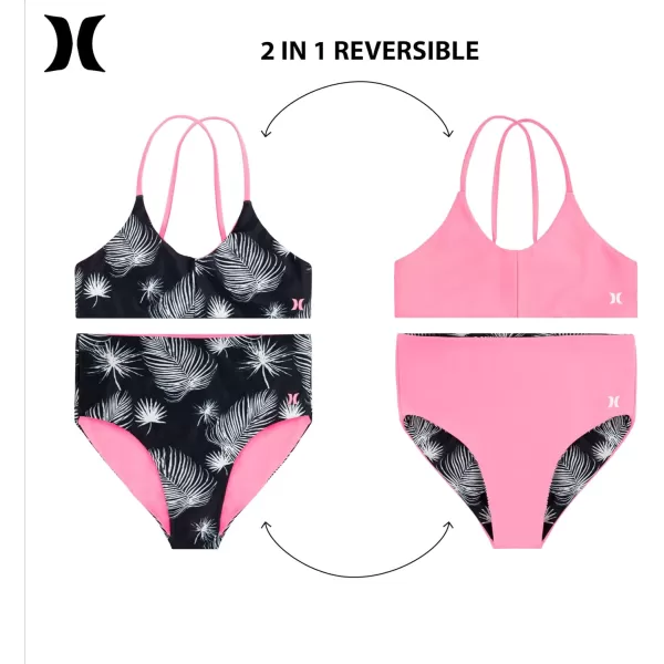 Hurley Girls' High Waisted Bikini 2-Piece Swimsuit