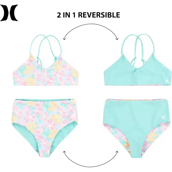 Hurley Girls' High Waisted Bikini 2-Piece Swimsuit