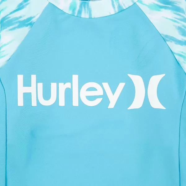 Hurley Girls' Long Sleeve Rash Guard 2-Piece Swimsuit