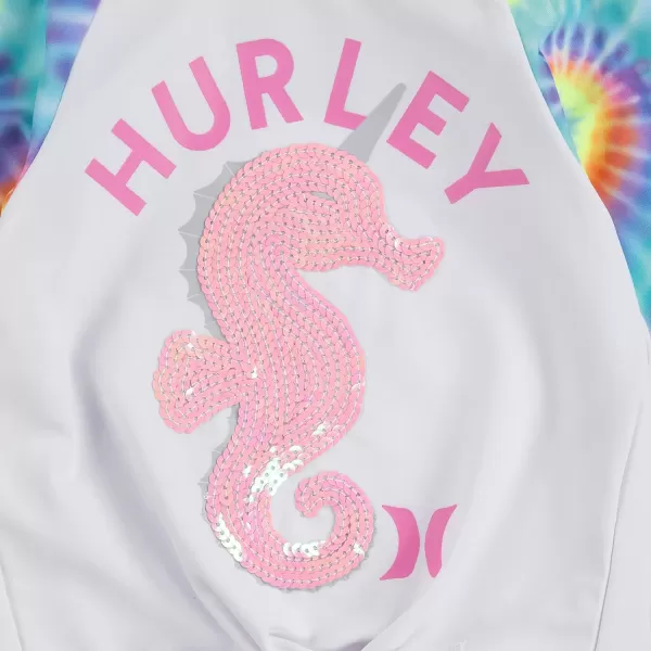 Hurley Girls' Long Sleeve Rash Guard 2-Piece Swimsuit