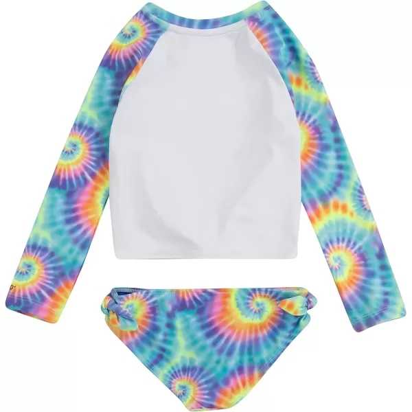 Hurley Girls' Long Sleeve Rash Guard 2-Piece Swimsuit
