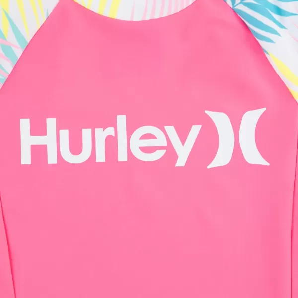 Hurley Girls' Long Sleeve Rash Guard 2-Piece Swimsuit