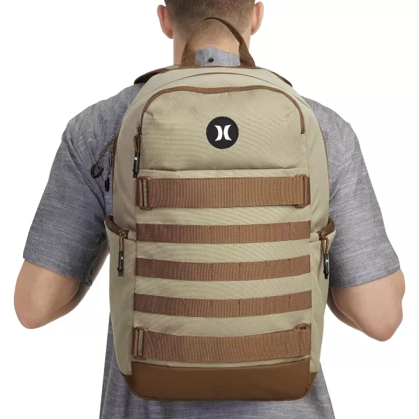 Hurley Mens Skateboard Backpack, Khaki, One Size