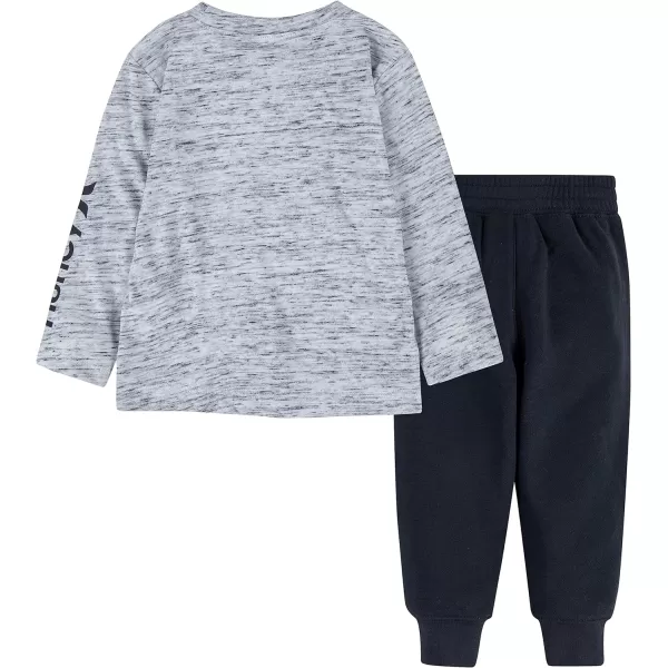 Hurley boys Long Sleeve Soft Basic Cloud Slub T-shirt and Shorts 2-piece Outfit Set2-Piece Outfit Set
