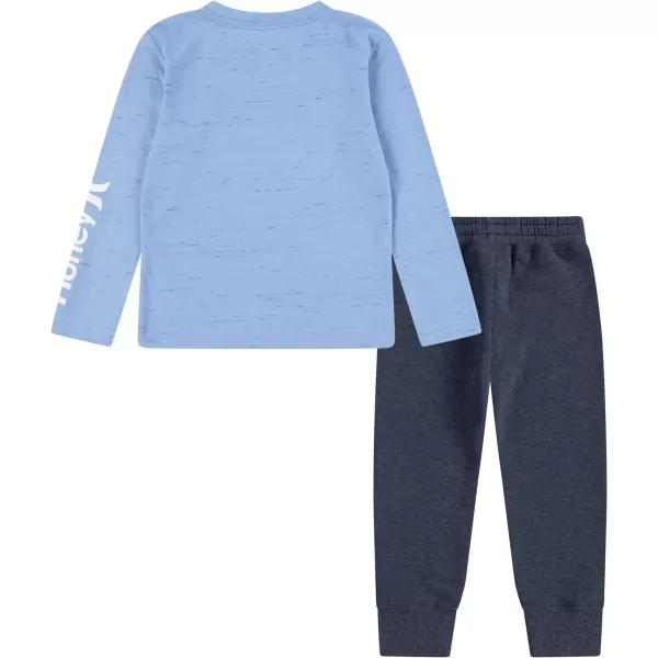 Hurley boys Long Sleeve Soft Basic Cloud Slub T-shirt and Shorts 2-piece Outfit Set2-Piece Outfit Set