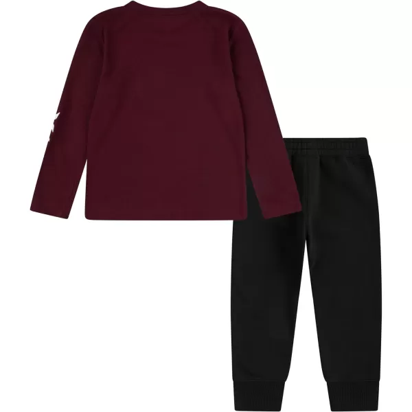 Hurley boys Long Sleeve Soft Basic Cloud Slub T-shirt and Shorts 2-piece Outfit Set2-Piece Outfit Set