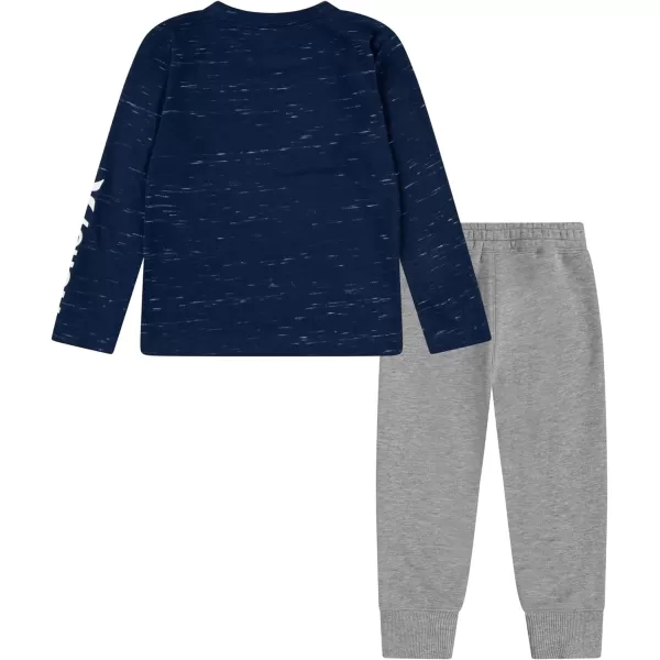Hurley boys Long Sleeve Soft Basic Cloud Slub T-shirt and Shorts 2-piece Outfit Set2-Piece Outfit Set