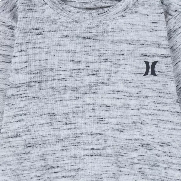 Hurley boys Long Sleeve Soft Basic Cloud Slub T-shirt and Shorts 2-piece Outfit Set2-Piece Outfit Set
