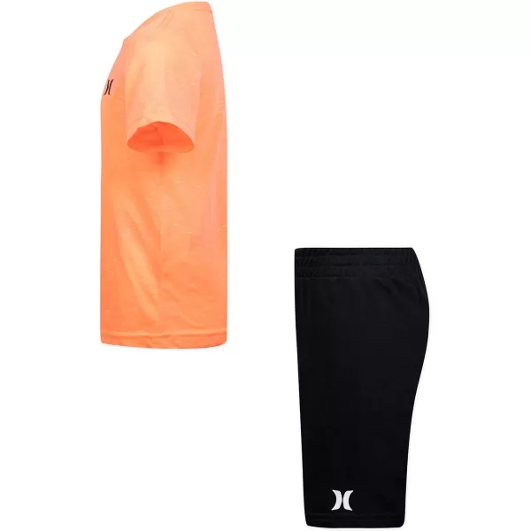 Hurley boys Soft Basic Cloud Slub T-shirt and Shorts 2-piece Outfit Set