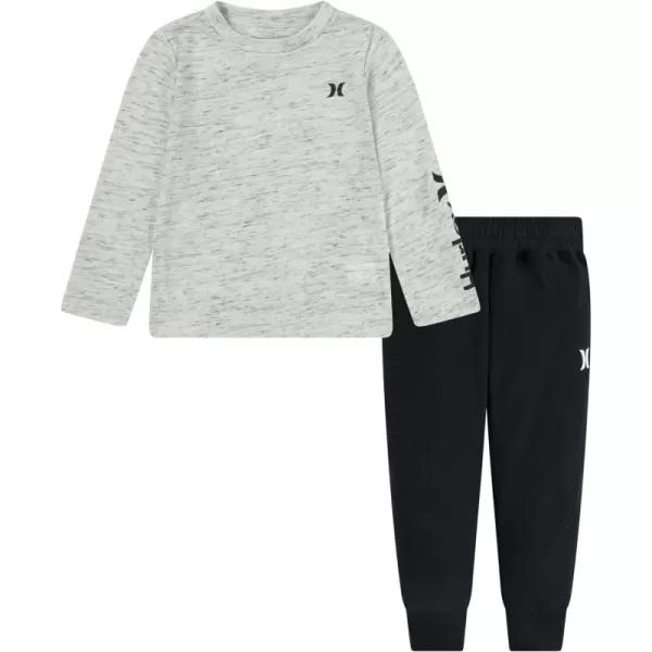 Hurley boys Long Sleeve Soft Basic Cloud Slub T-shirt and Shorts 2-piece Outfit Set2-Piece Outfit Set