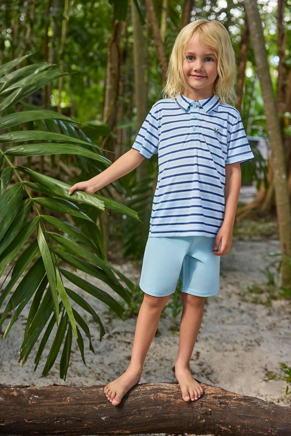 imageHurley Boys And Toddler Boys Polo and Shorts 2piece Outfit SetBlue IceStripe