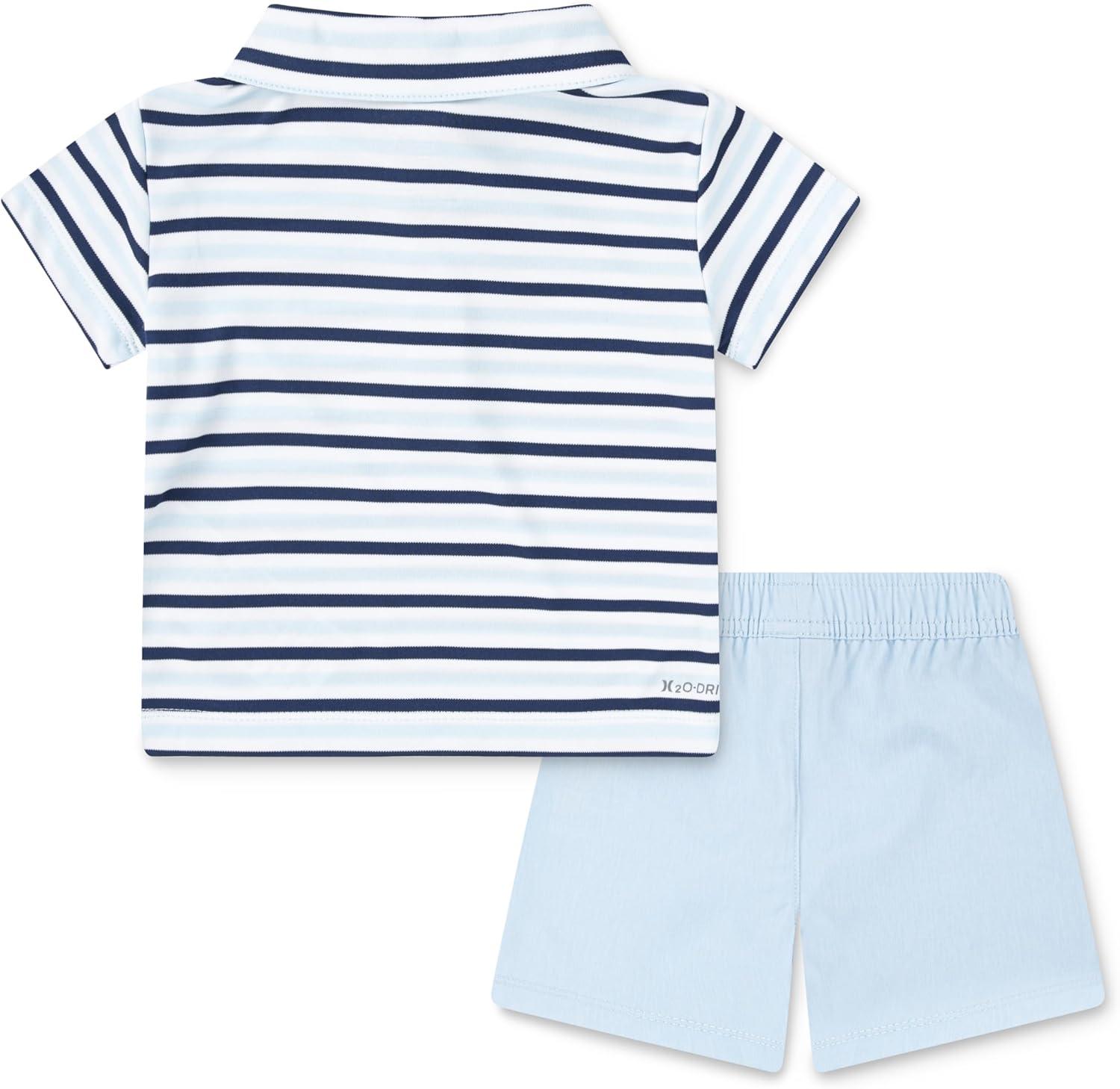 imageHurley Boys And Toddler Boys Polo and Shorts 2piece Outfit SetBlue IceStripe