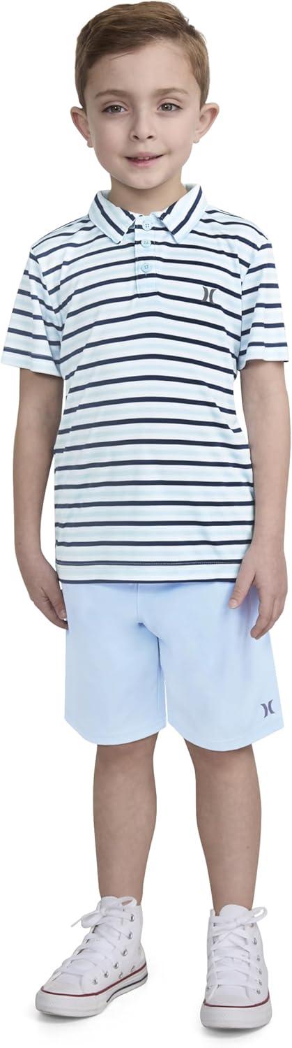 imageHurley Boys And Toddler Boys Polo and Shorts 2piece Outfit SetBlue IceStripe