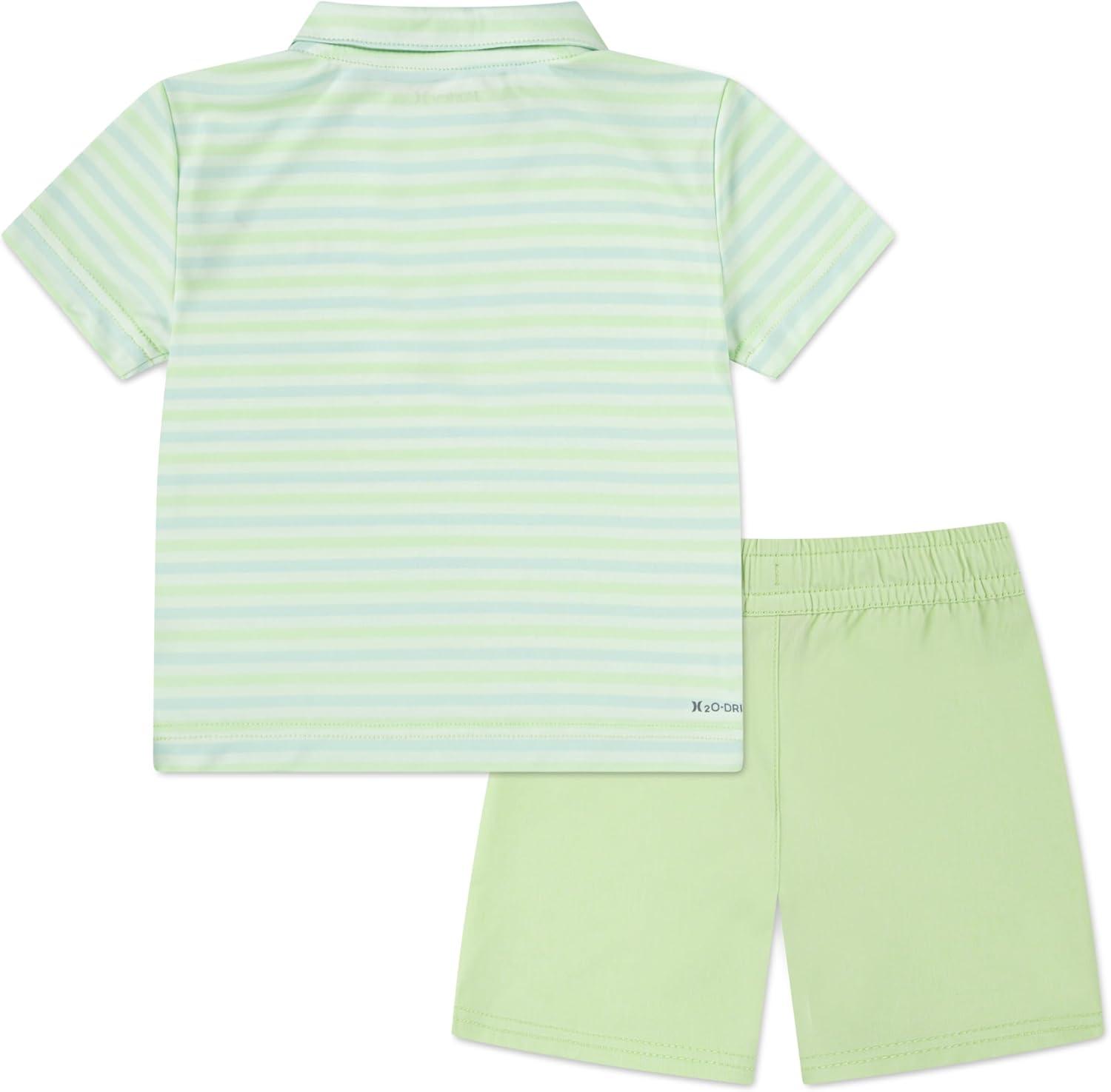 imageHurley Boys And Toddler Boys Polo and Shorts 2piece Outfit SetFaded GreenStripe