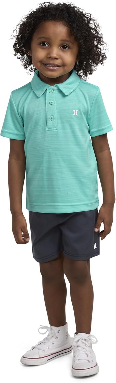 imageHurley Boys And Toddler Boys Polo and Shorts 2piece Outfit SetTropical Turquoise Heather