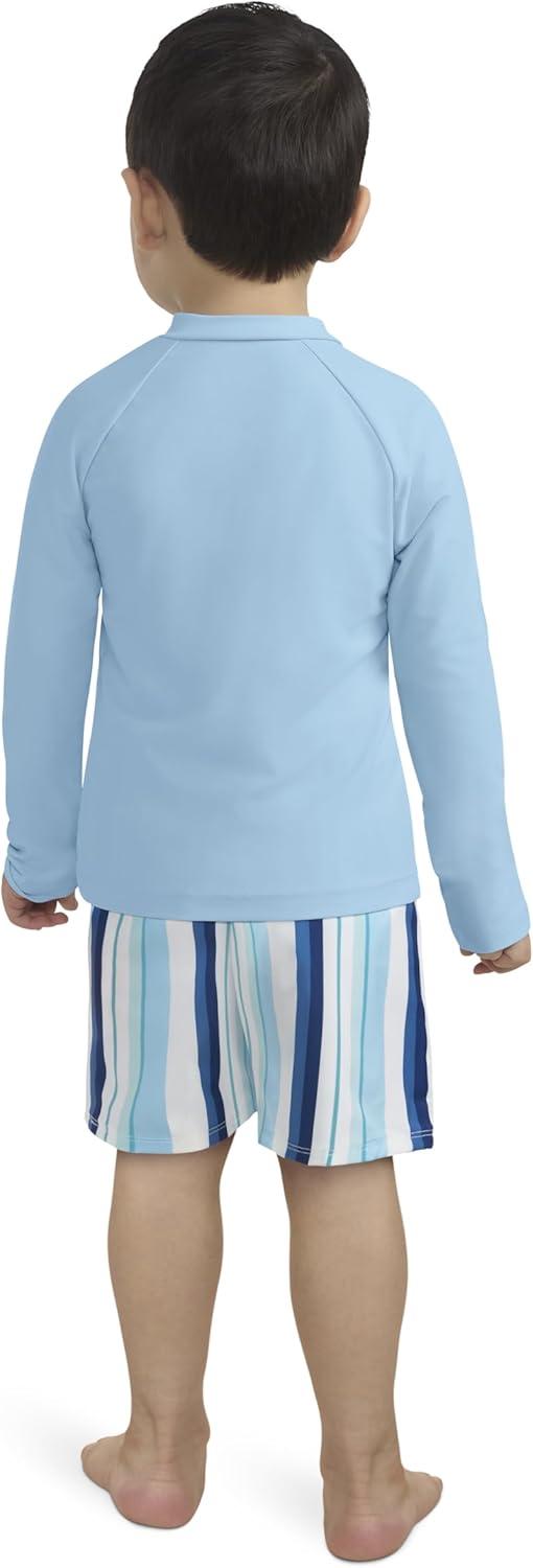 imageHurley Boys Long Sleeve Rash Guard Swim Suit 2Piece Outfit SetDutch BlueStripe