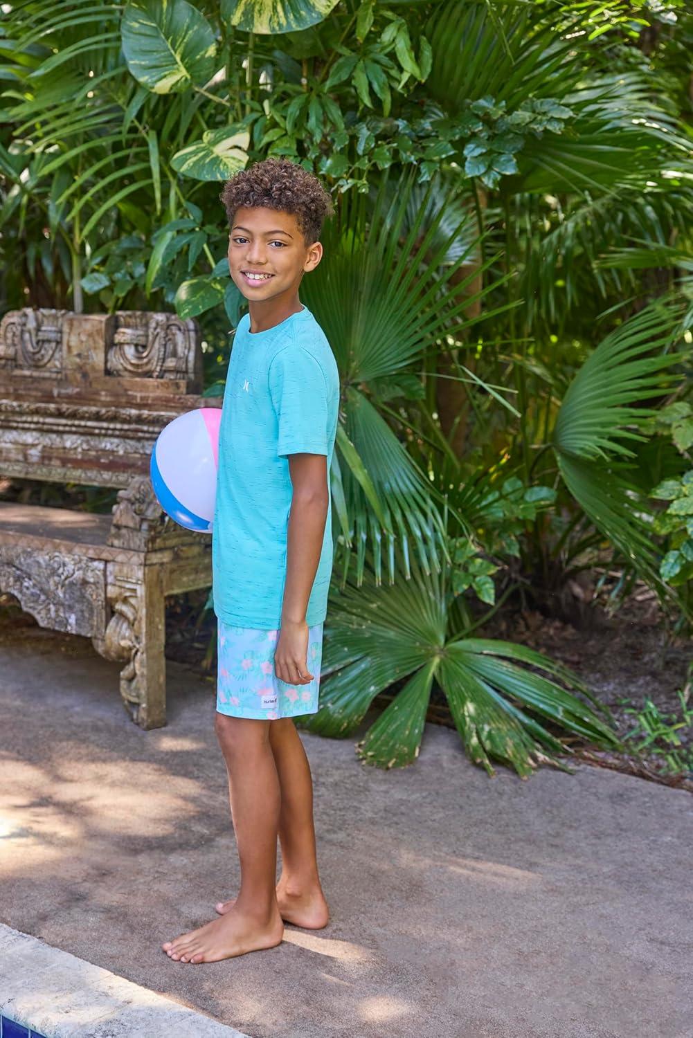 imageHurley Boys Pull on Swim TrunksBlue IceFlamingo