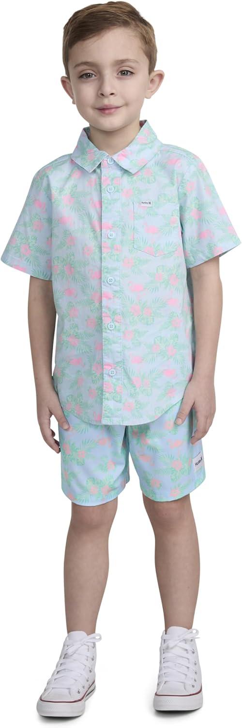 imageHurley Boys Pull on Swim TrunksBlue IceFlamingo