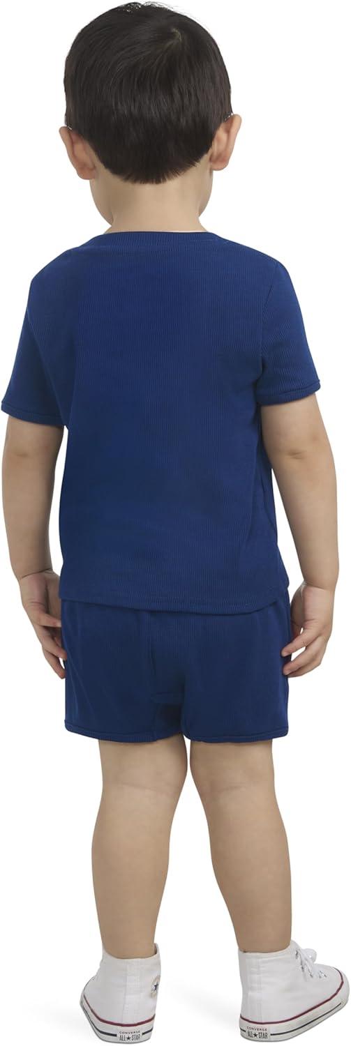 imageHurley Unisex Baby Rib Knit Tshirt and Shorts 2piece Outfit SetMidnight Blue