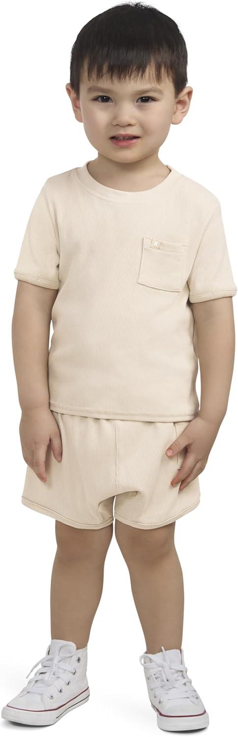 imageHurley Unisex Baby Rib Knit Tshirt and Shorts 2piece Outfit SetRattan