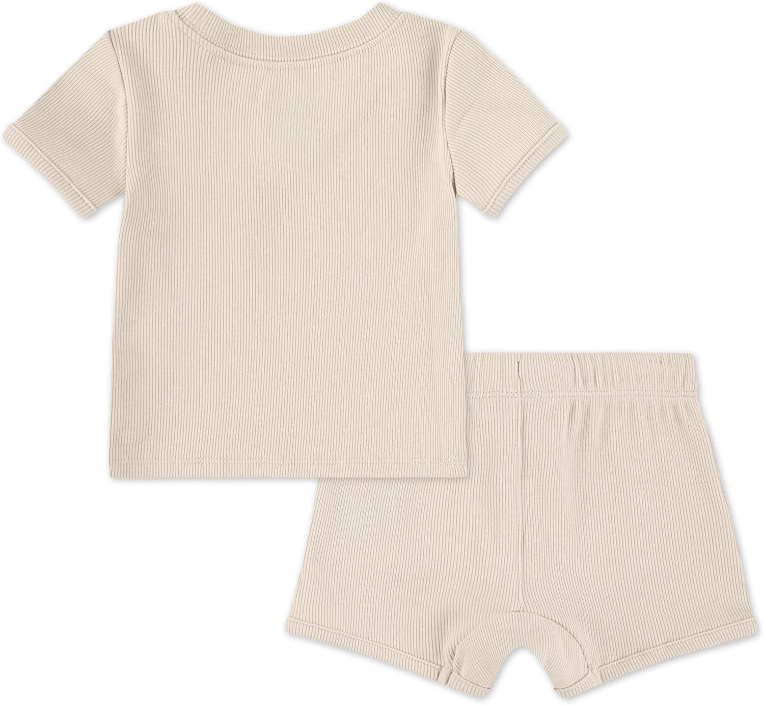 imageHurley Unisex Baby Rib Knit Tshirt and Shorts 2piece Outfit SetRattan