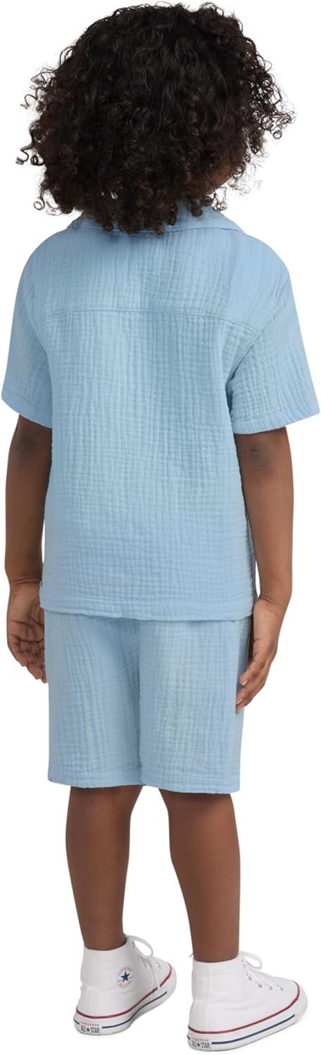 imageHurley babyboys And Toddler Boys Short Sleeve Button Up Shirt and Shorts 2piece Outfit SetBlue Ice