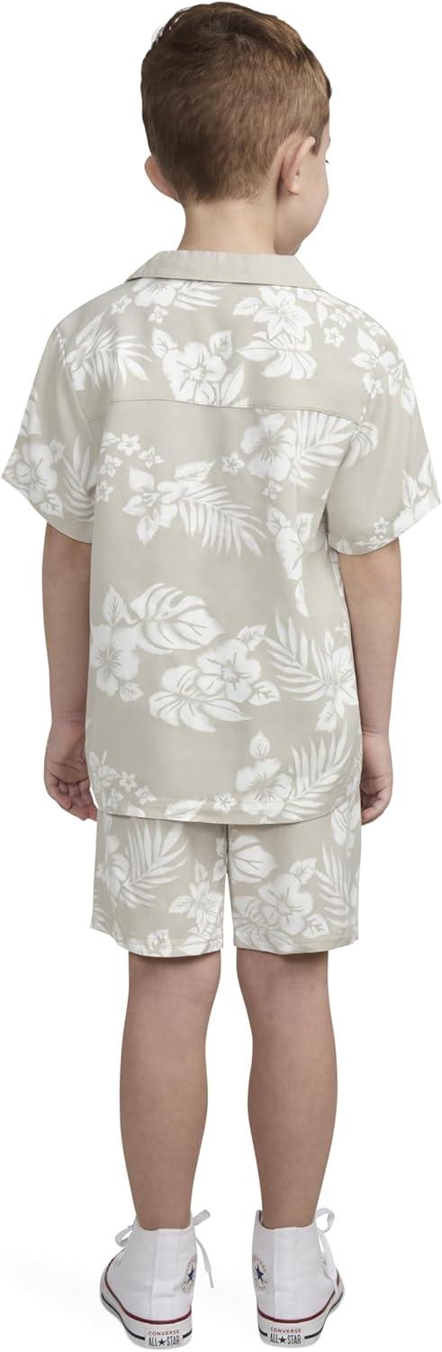 imageHurley babyboys And Toddler Boys Short Sleeve Button Up Shirt and Shorts 2piece Outfit SetRattanWhite