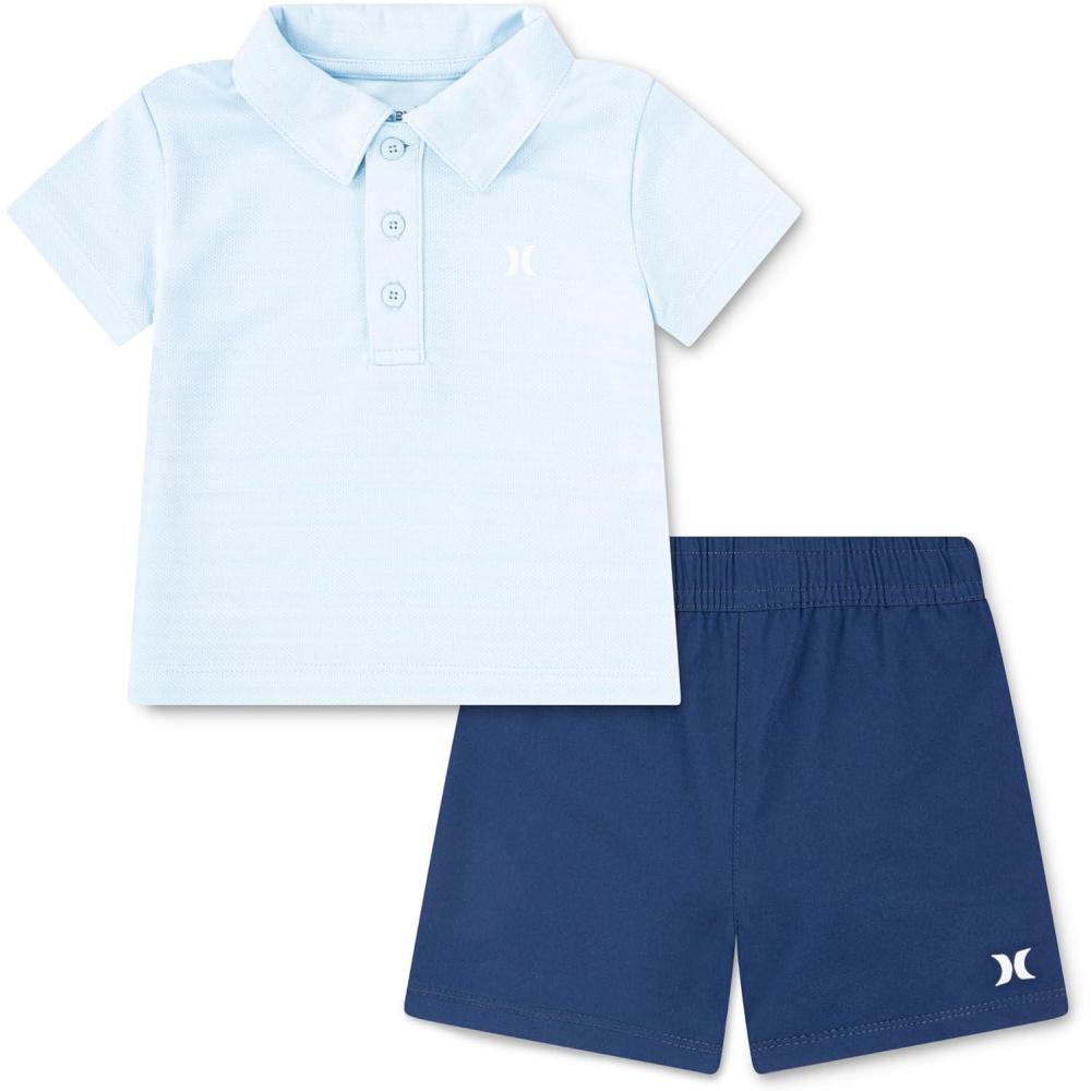 imageHurley Boys And Toddler Boys Polo and Shorts 2piece Outfit SetBlue Ice Heather