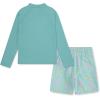 imageHurley Boys Long Sleeve Rash Guard Swim Suit 2Piece Outfit SetGreenFlamingo