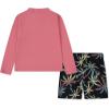 imageHurley Boys Long Sleeve Rash Guard Swim Suit 2Piece Outfit SetRedMulti Palms