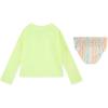 imageHurley Boys Long Sleeve Rash Guard Swim Suit 2Piece Outfit SetYellowPale Ivory Stripe