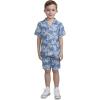 imageHurley babyboys And Toddler Boys Short Sleeve Button Up Shirt and Shorts 2piece Outfit SetLight ChambrayWhite