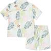 imageHurley babyboys And Toddler Boys Short Sleeve Button Up Shirt and Shorts 2piece Outfit SetPale Ivory