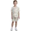 imageHurley babyboys And Toddler Boys Short Sleeve Button Up Shirt and Shorts 2piece Outfit SetRattanWhite