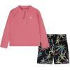 imageHurley Boys Long Sleeve Rash Guard Swim Suit 2Piece Outfit SetRedMulti Palms