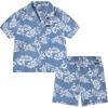 imageHurley babyboys And Toddler Boys Short Sleeve Button Up Shirt and Shorts 2piece Outfit SetLight ChambrayWhite