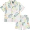 imageHurley babyboys And Toddler Boys Short Sleeve Button Up Shirt and Shorts 2piece Outfit SetPale Ivory