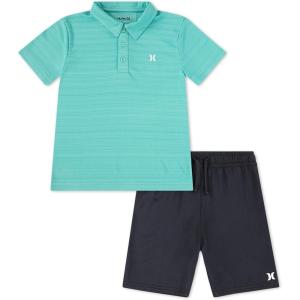 imageHurley Boys And Toddler Boys Polo and Shorts 2piece Outfit SetTropical Turquoise Heather