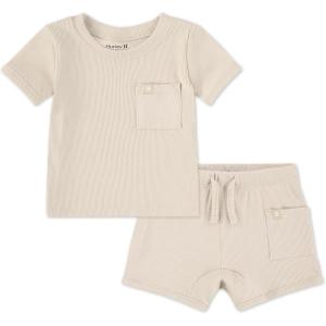 imageHurley Unisex Baby Rib Knit Tshirt and Shorts 2piece Outfit SetRattan