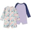 imageHurley Unisex Baby 2Pack Long Sleeve Rash Guard CoverallMultiPurple