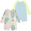 imageHurley Unisex Baby 2Pack Long Sleeve Rash Guard CoverallPale IvoryBlue
