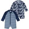imageHurley Unisex Baby 2Pack Long Sleeve Rash Guard CoverallMidnight Blue