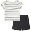 imageHurley BabyBoys And Toddler Boys Soft Basic Cloud Slub Tshirt and Shorts 2piece Outfit SetBlackStripe