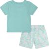 imageHurley BabyBoys And Toddler Boys Soft Basic Cloud Slub Tshirt and Shorts 2piece Outfit SetBlue IceFlamingo
