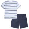 imageHurley BabyBoys And Toddler Boys Soft Basic Cloud Slub Tshirt and Shorts 2piece Outfit SetMidnight BlueStripe
