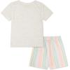imageHurley BabyBoys And Toddler Boys Soft Basic Cloud Slub Tshirt and Shorts 2piece Outfit SetPale IvoryMulti Stripe