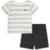 imageHurley BabyBoys And Toddler Boys Soft Basic Cloud Slub Tshirt and Shorts 2piece Outfit SetBlackStripe