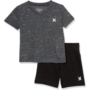 imageHurley BabyBoys And Toddler Boys Soft Basic Cloud Slub Tshirt and Shorts 2piece Outfit SetCarbon