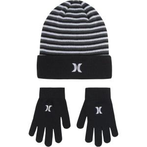 imageHurley Unisex Kids Beanie and Glove SetBlack Striped