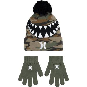 imageHurley Unisex Kids Beanie and Glove SetGreen Camo